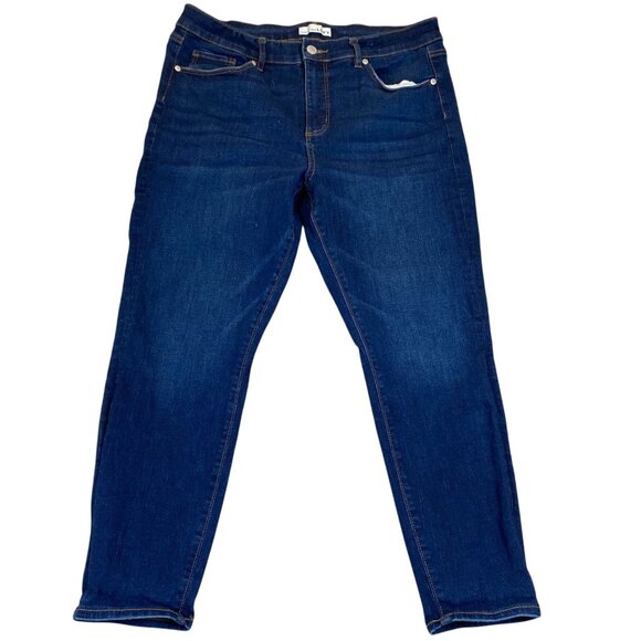 Loft Womens Jeans Petite 14 Dark Wash Mid-Rise Ankle - Picture 1 of 11